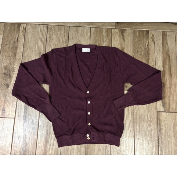 christian dior Other - Vintage Christian Dior Cardigan Burgundy Wool Blend Size L Mens